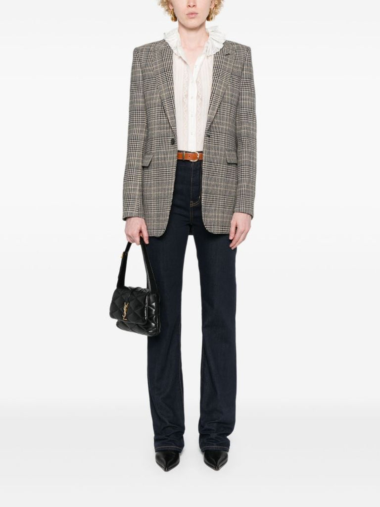 Brown Prince of Wales Checked Blazer