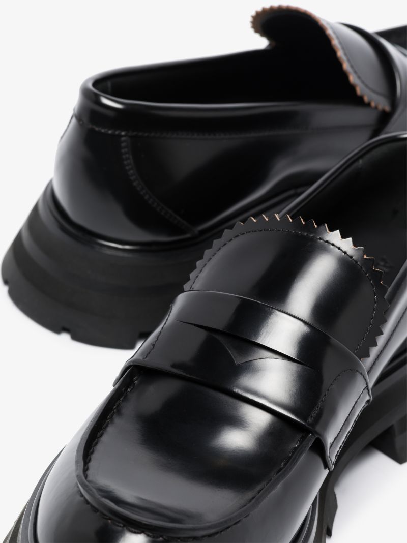 Black Wander Chunky Leather Loafers