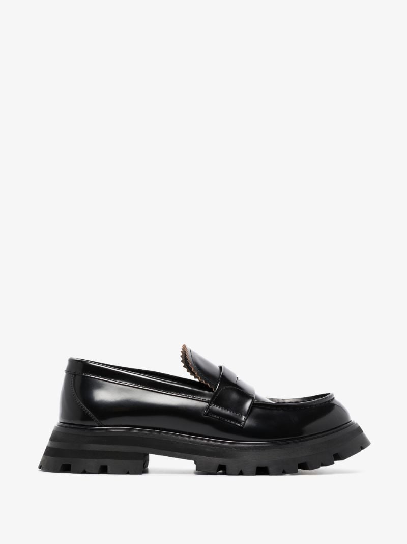 Black Wander Chunky Leather Loafers