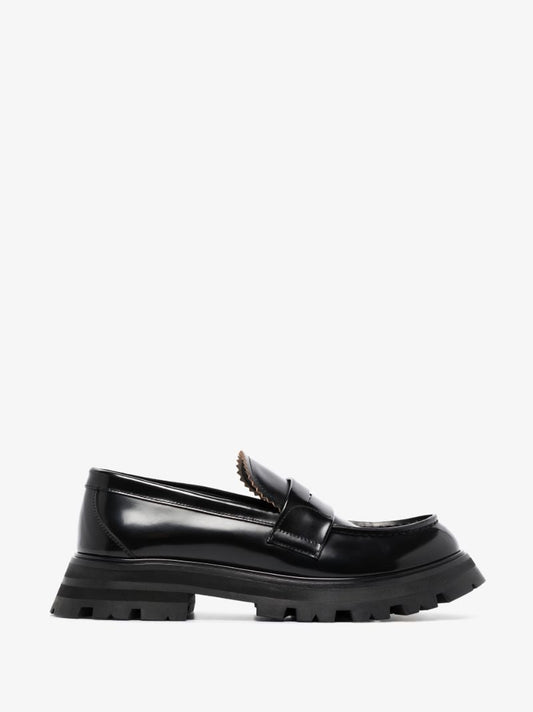 Black Wander Chunky Leather Loafers