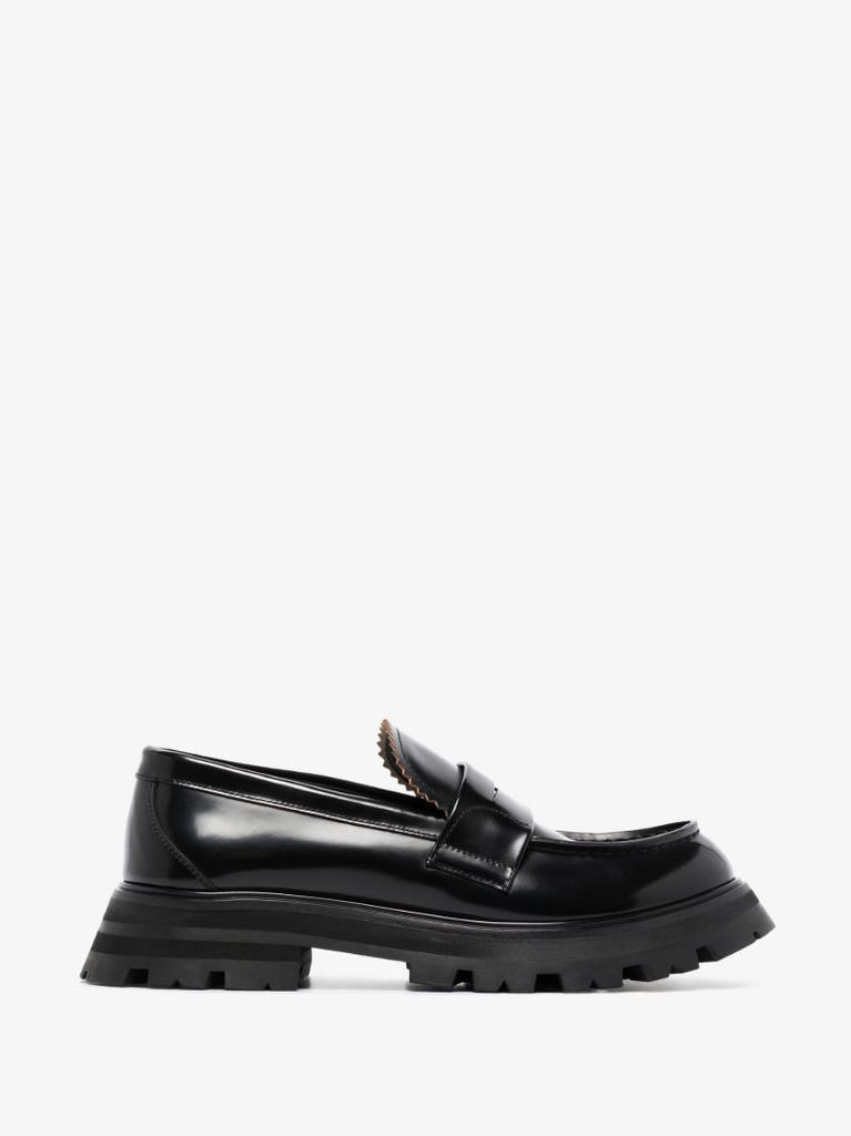 Black Wander Chunky Leather Loafers