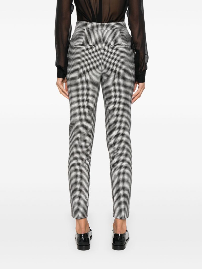 Black Houndstooth Straight-leg Trousers