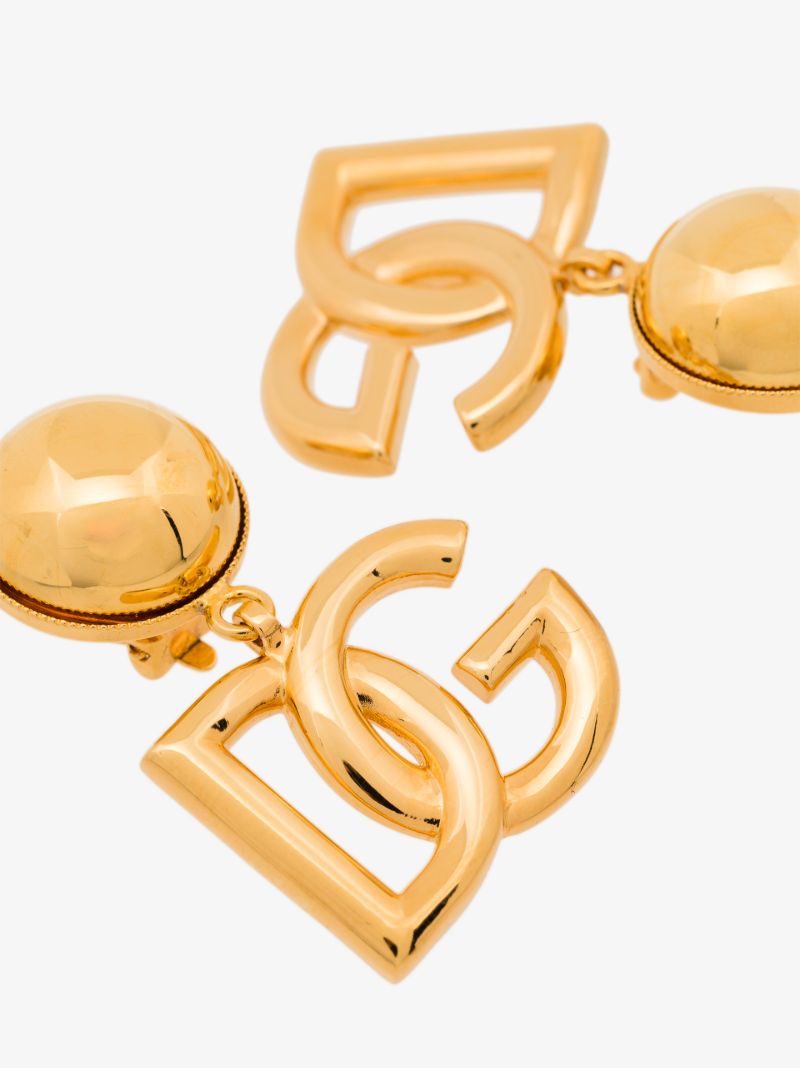 Gold Tone Dg Drop Earrings