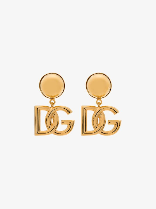 Gold Tone Dg Drop Earrings