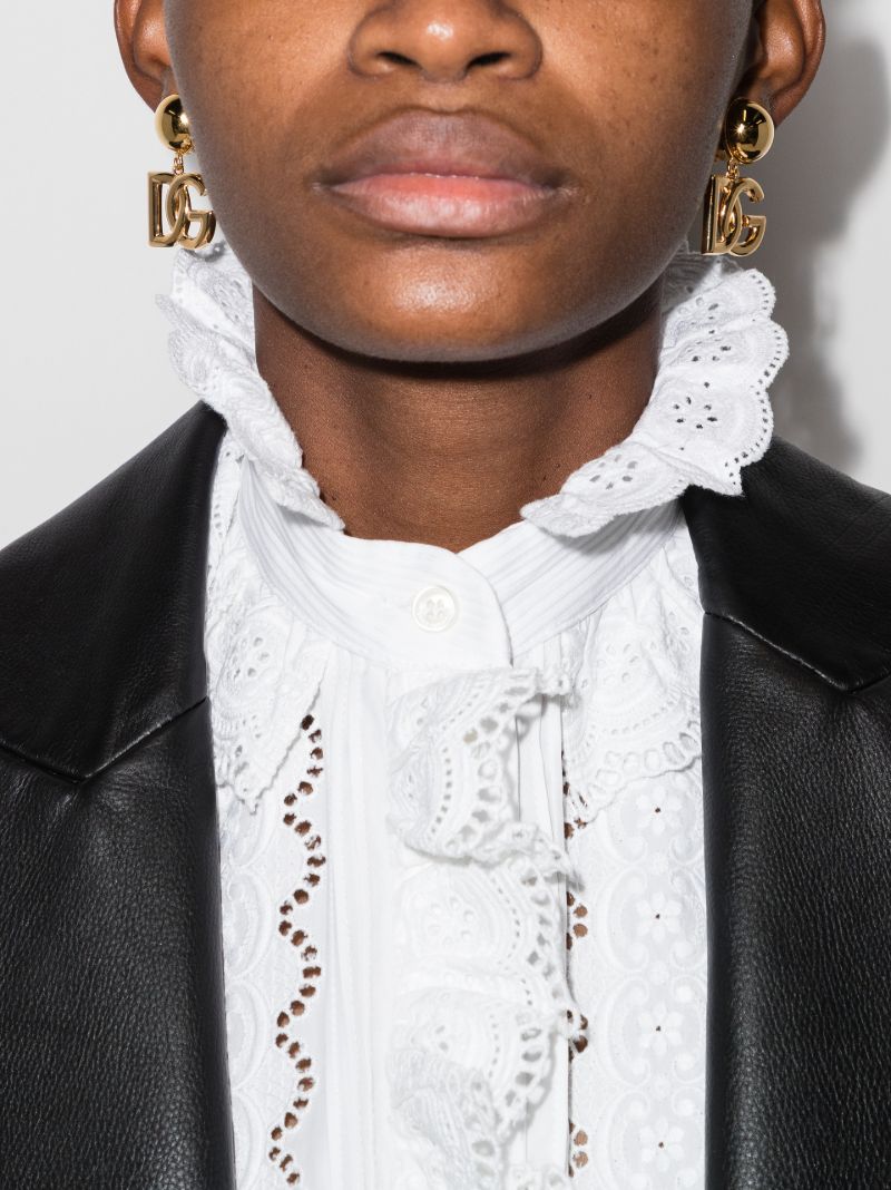 Gold Tone Dg Drop Earrings