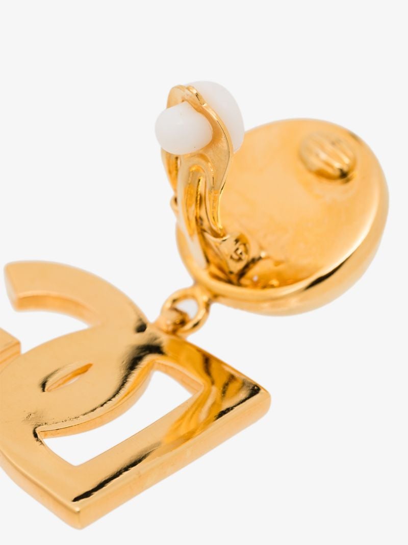 Gold Tone Dg Drop Earrings