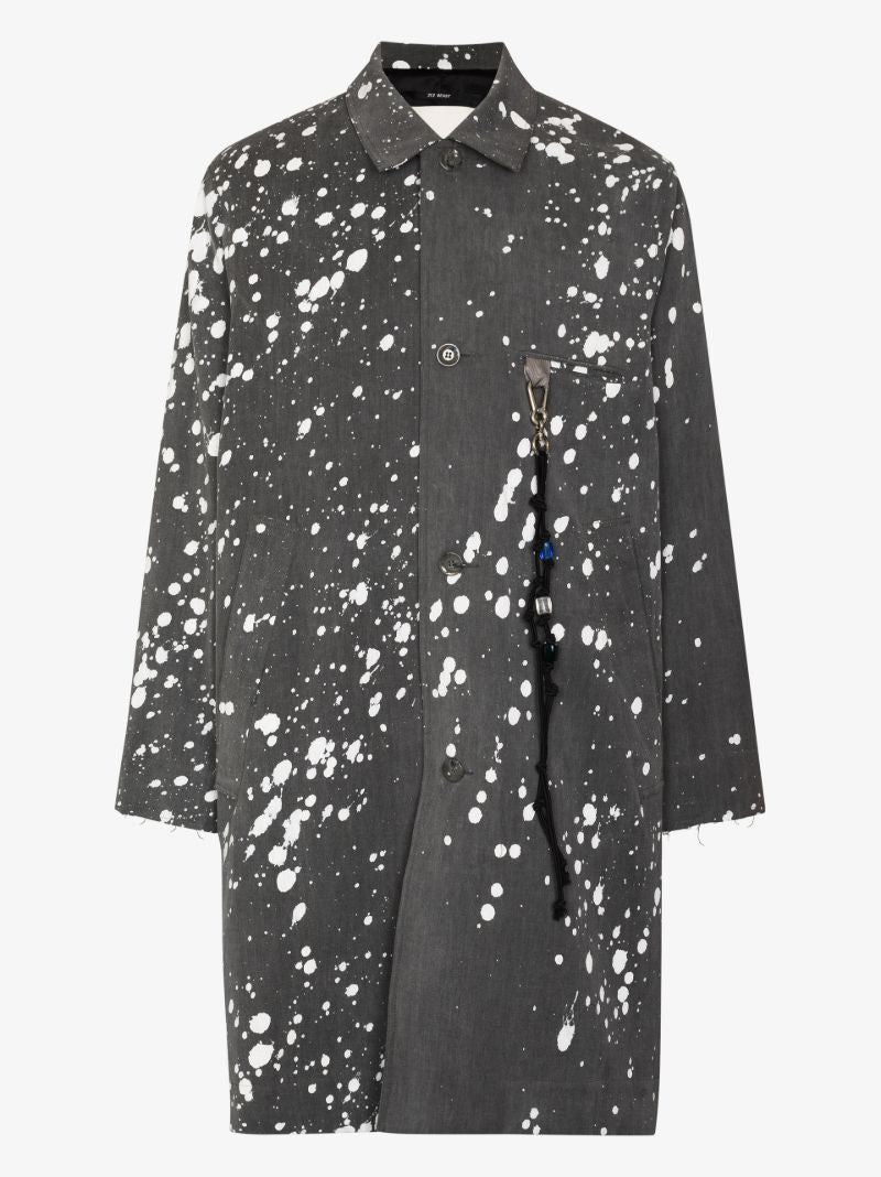 Ghosts Splatter Print Chore Coat