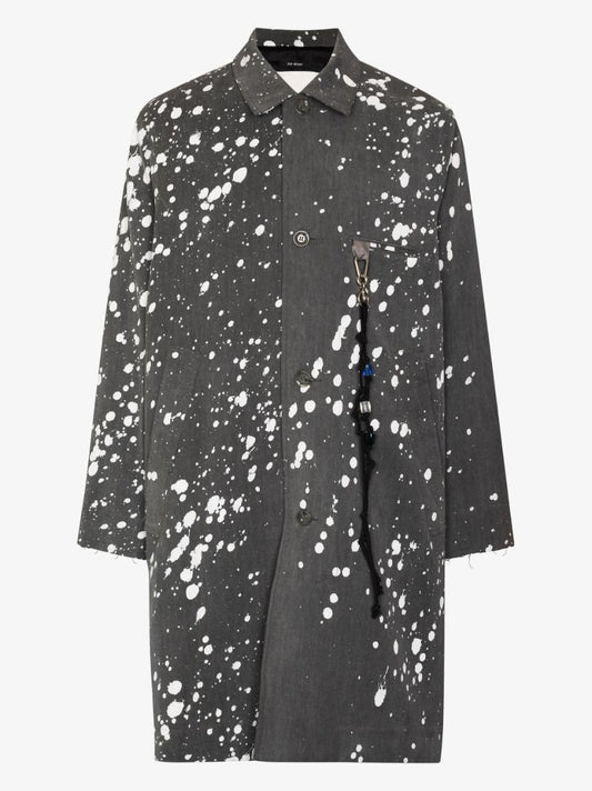 Ghosts Splatter Print Chore Coat