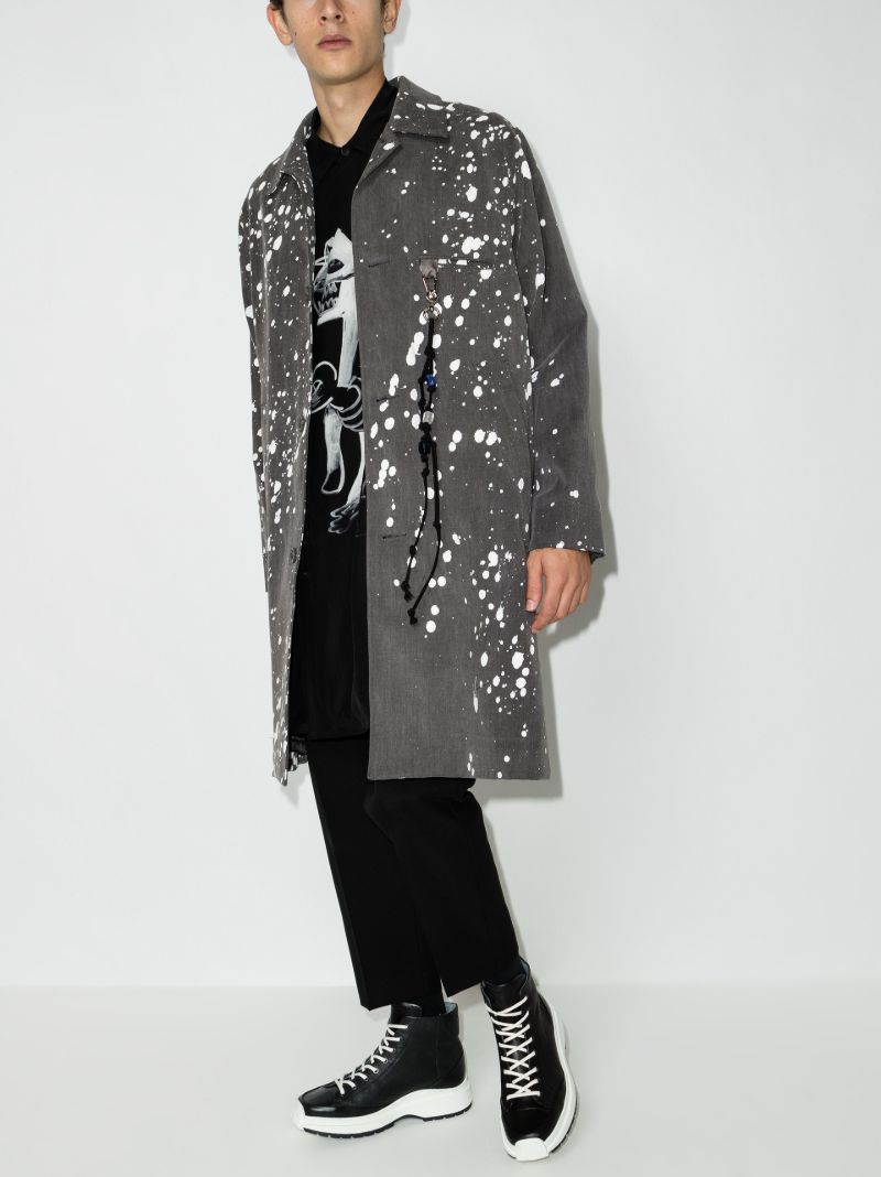 Ghosts Splatter Print Chore Coat