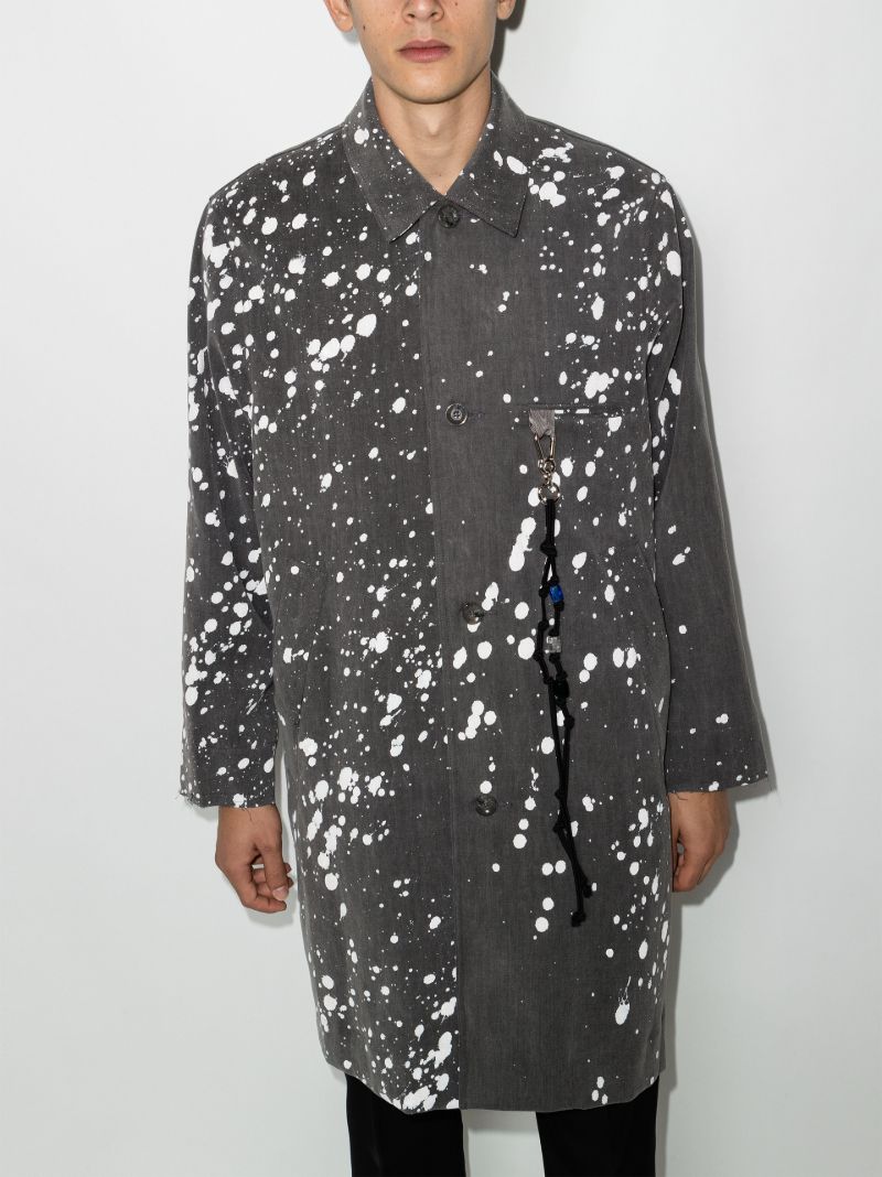 Ghosts Splatter Print Chore Coat