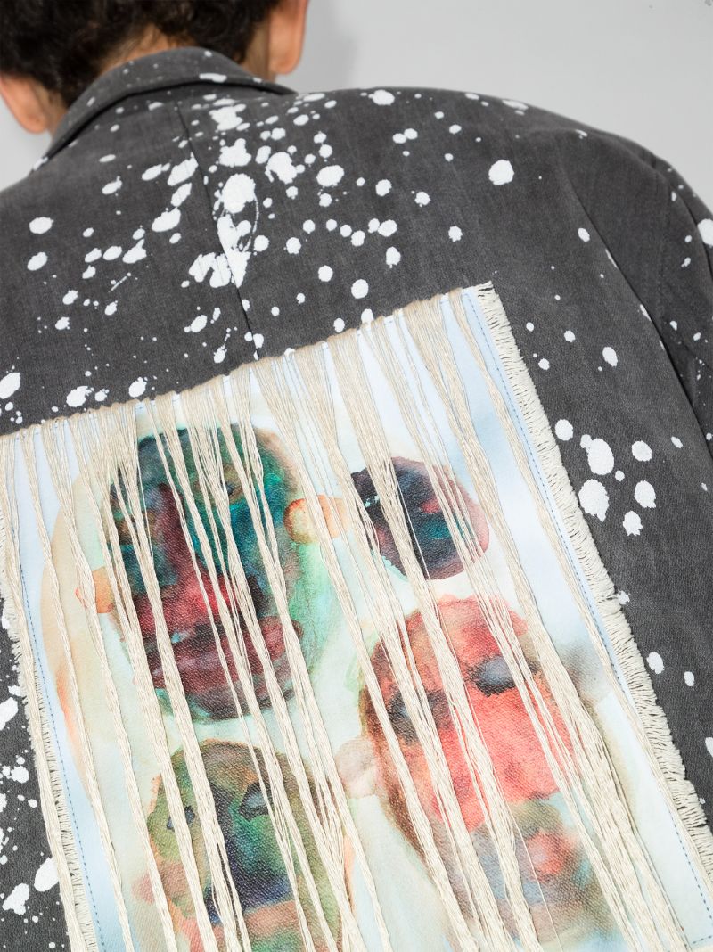 Ghosts Splatter Print Chore Coat