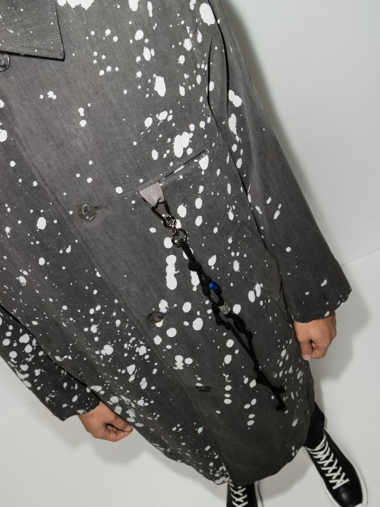 Ghosts Splatter Print Chore Coat
