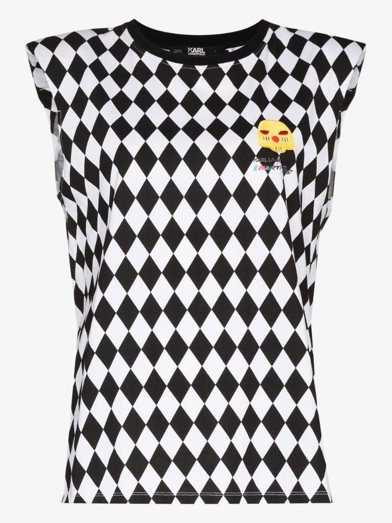 X Karl Lagerfeld Diamond Print Tank Top