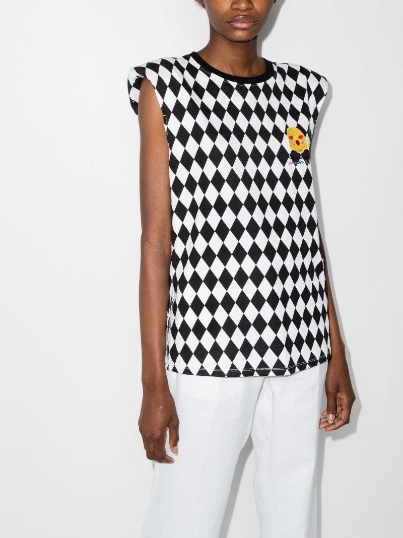 X Karl Lagerfeld Diamond Print Tank Top