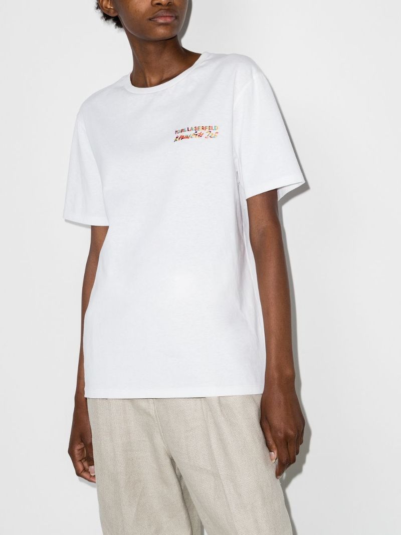 X K/karl Embroidered Logo T-shirt