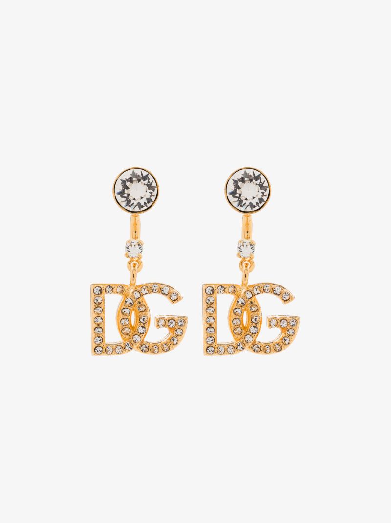 Gold Tone Dg Crystal Drop Earrings