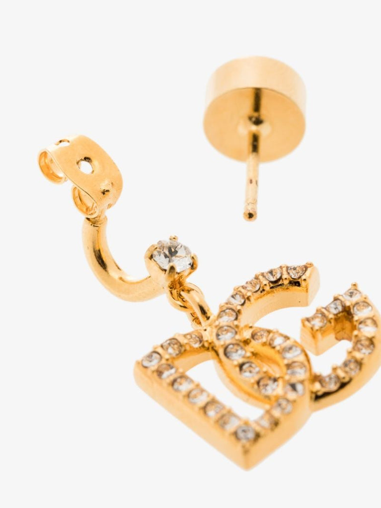 Gold Tone Dg Crystal Drop Earrings