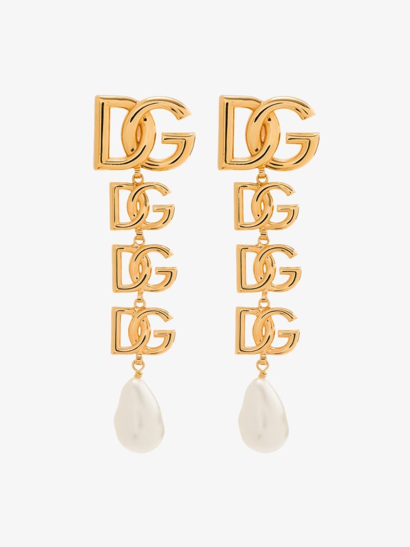 Gold-tone Dg Pearl Drop Earrings