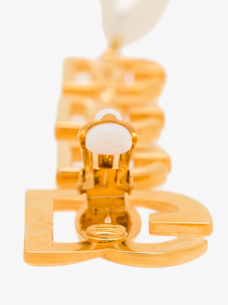 Gold-tone Dg Pearl Drop Earrings