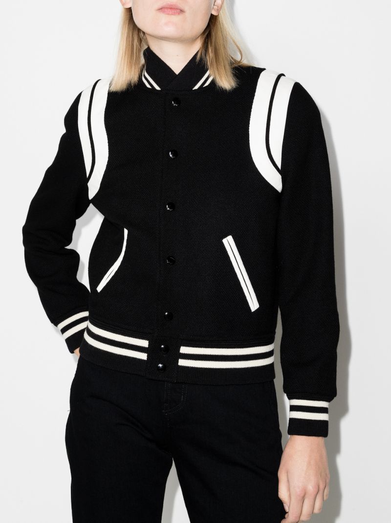 Black Wool Bomber Jacket