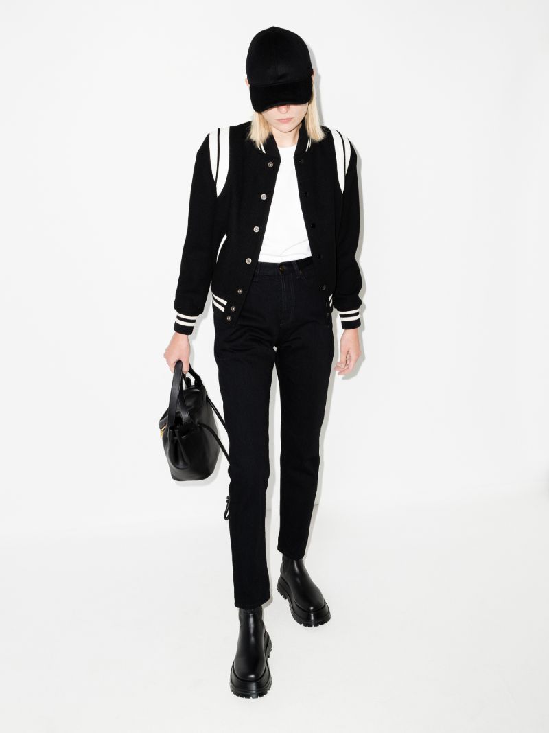 Black Wool Bomber Jacket