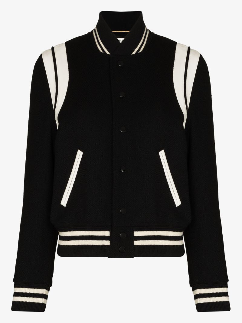 Black Wool Bomber Jacket