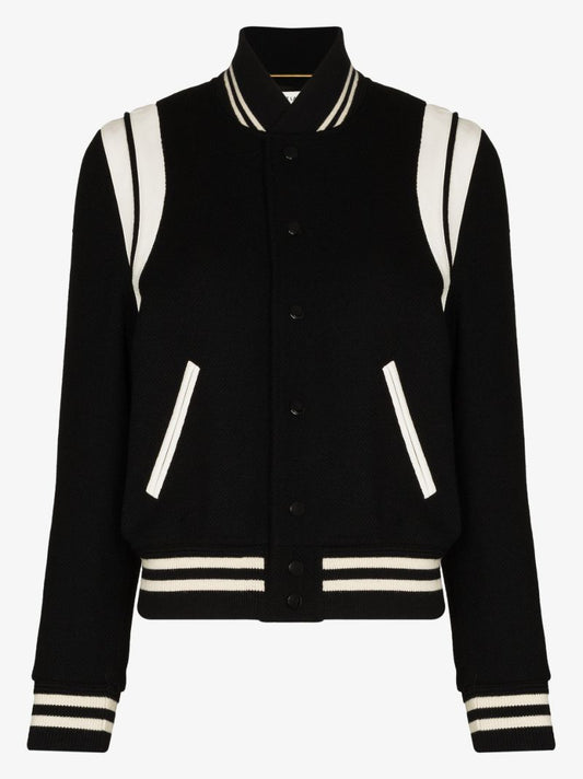 Black Wool Bomber Jacket