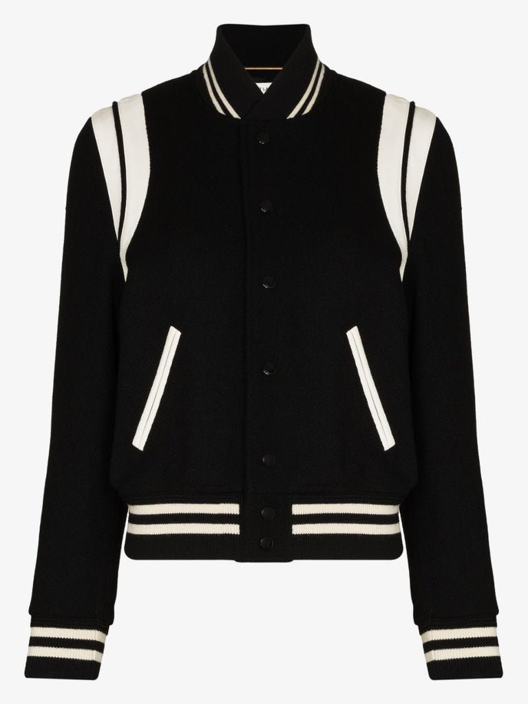 Black Wool Bomber Jacket
