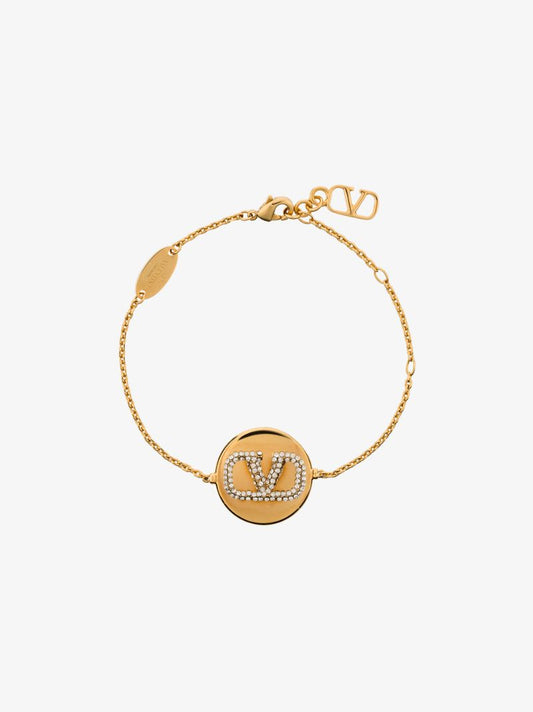 Gold Tone Vlogo Chain Bracelet