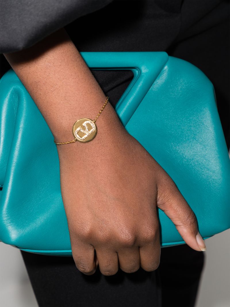 Gold Tone Vlogo Chain Bracelet