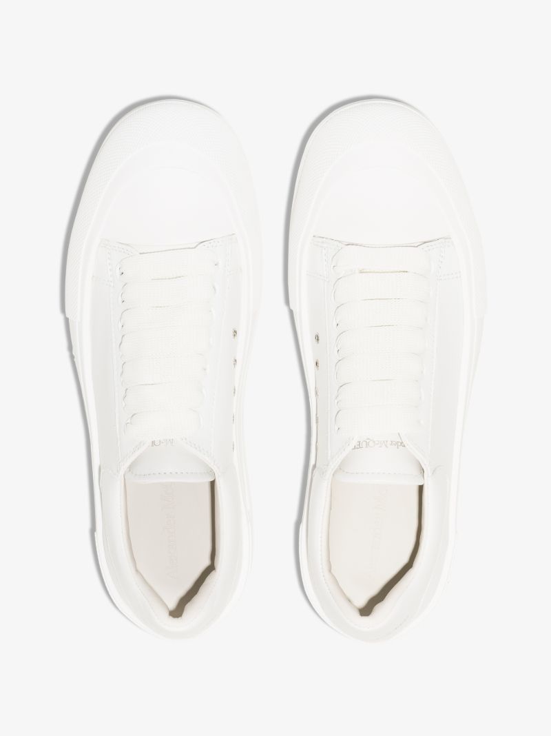 White Deck Plimsoll Leather Sneakers