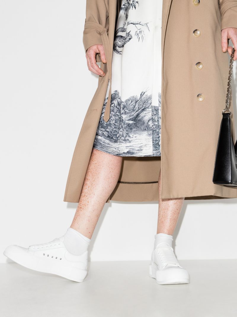 White Deck Plimsoll Leather Sneakers