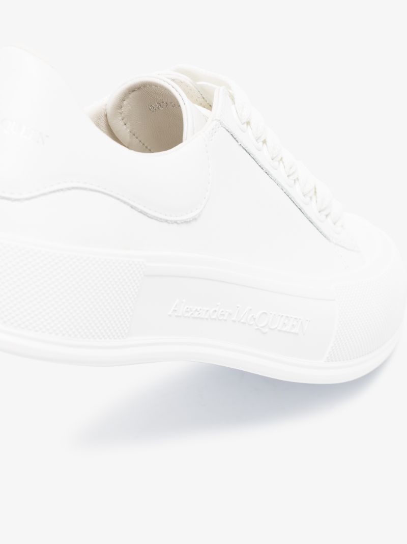 White Deck Plimsoll Leather Sneakers