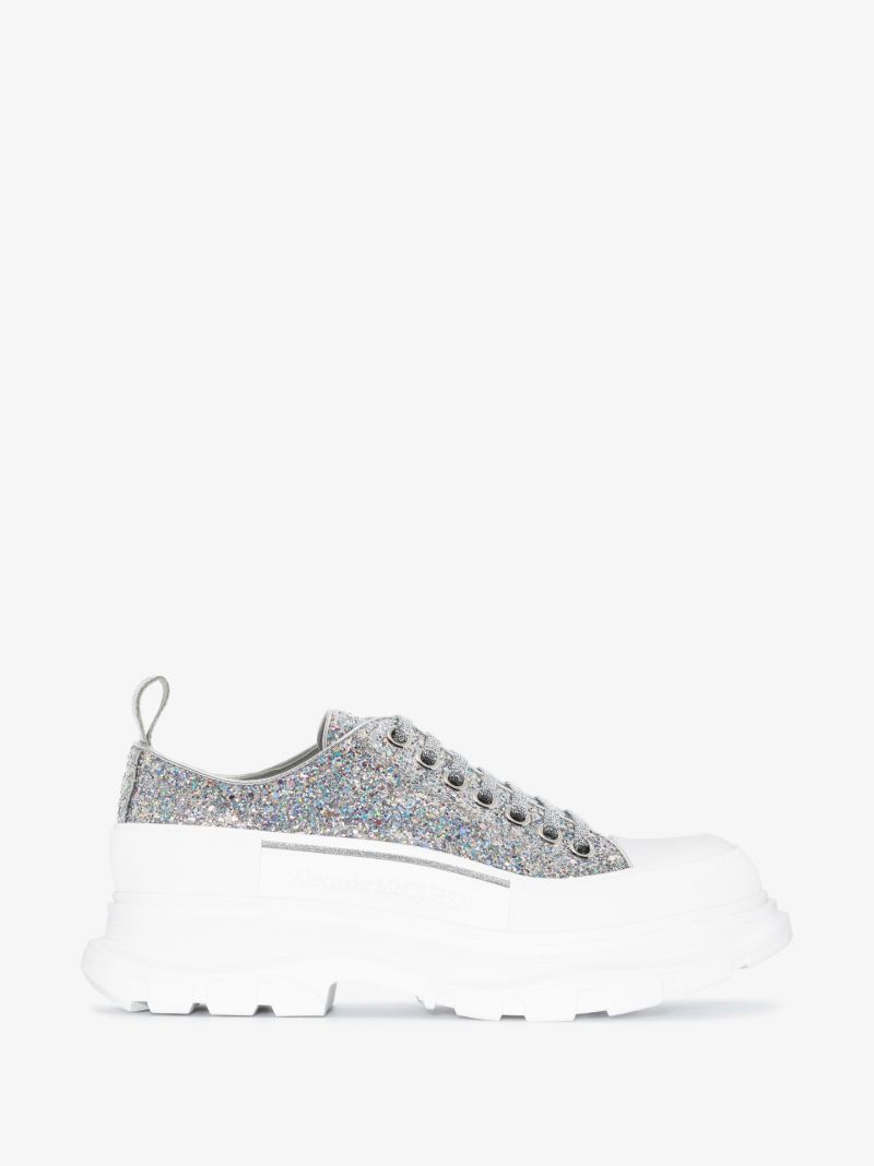 Silver Tread Slick Glitter Sneakers