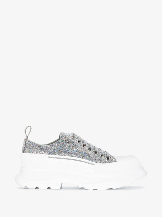 Silver Tread Slick Glitter Sneakers