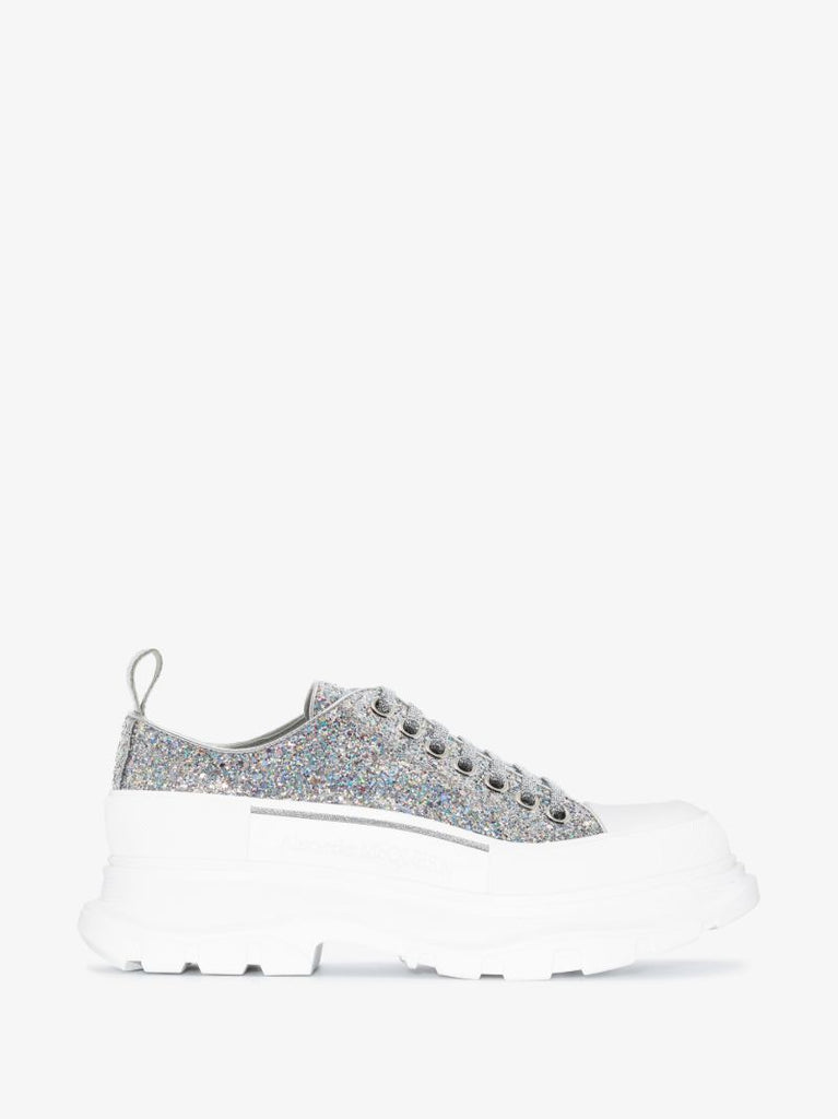 Silver Tread Slick Glitter Sneakers