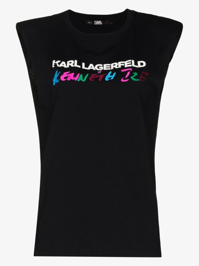 X Karl Lagerfeld Logo Cotton Tank Top