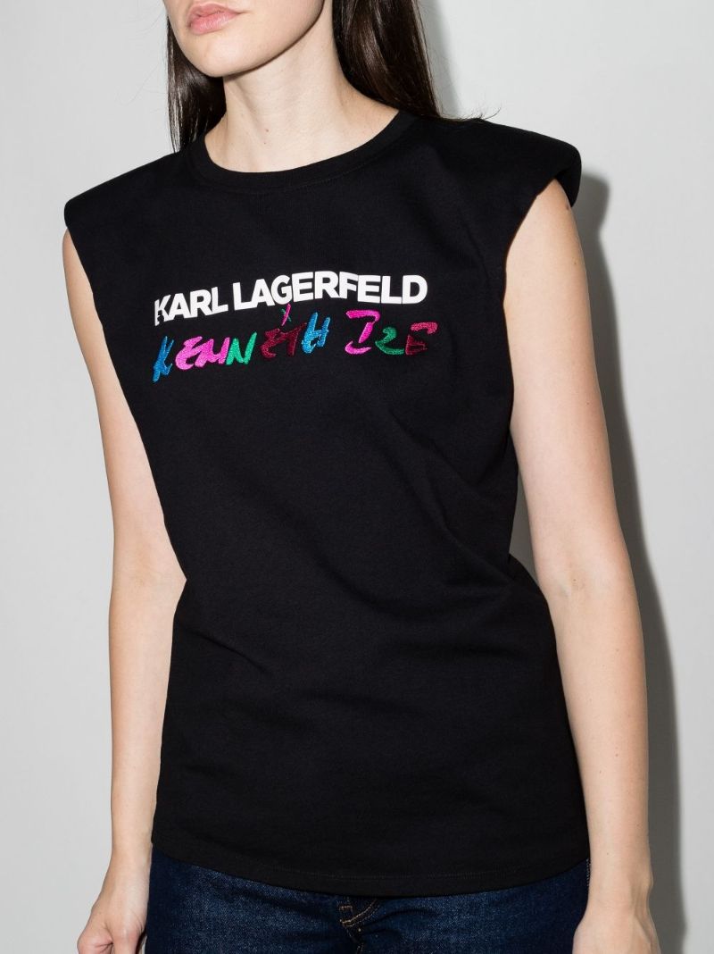 X Karl Lagerfeld Logo Cotton Tank Top