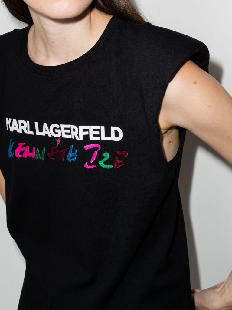 X Karl Lagerfeld Logo Cotton Tank Top