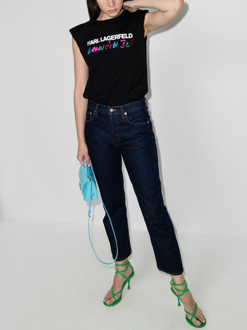 X Karl Lagerfeld Logo Cotton Tank Top