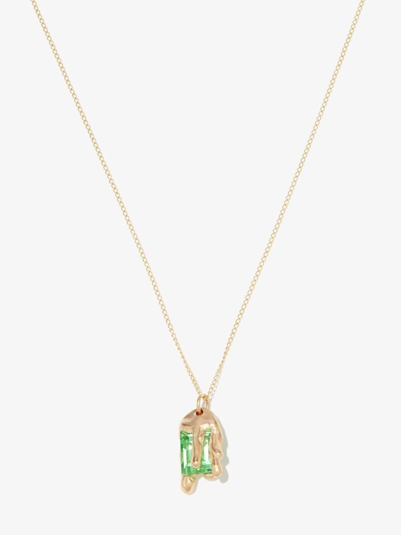 X Bleue Burnham 9k Yellow Gold Melting Wax Sapphire Necklace