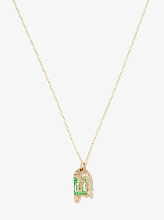 X Bleue Burnham 9k Yellow Gold Melting Wax Sapphire Necklace