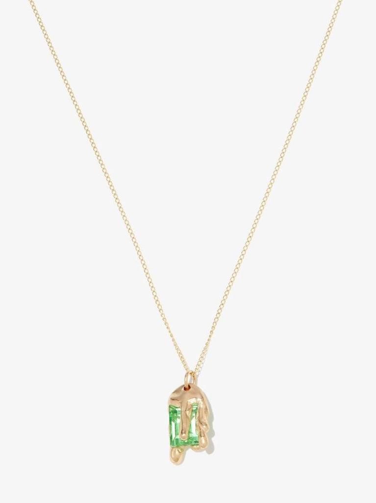 X Bleue Burnham 9k Yellow Gold Melting Wax Sapphire Necklace