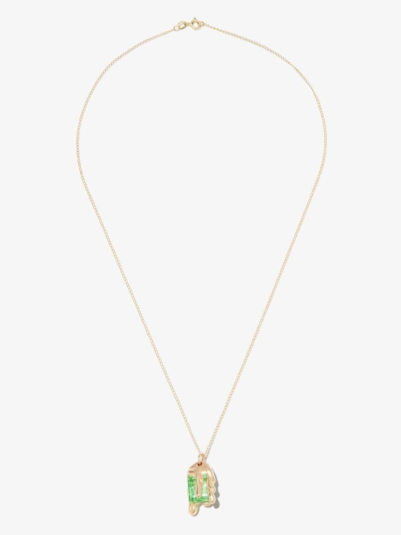 X Bleue Burnham 9k Yellow Gold Melting Wax Sapphire Necklace