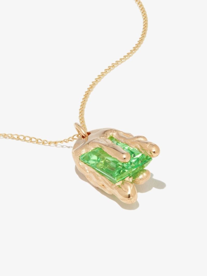 X Bleue Burnham 9k Yellow Gold Melting Wax Sapphire Necklace