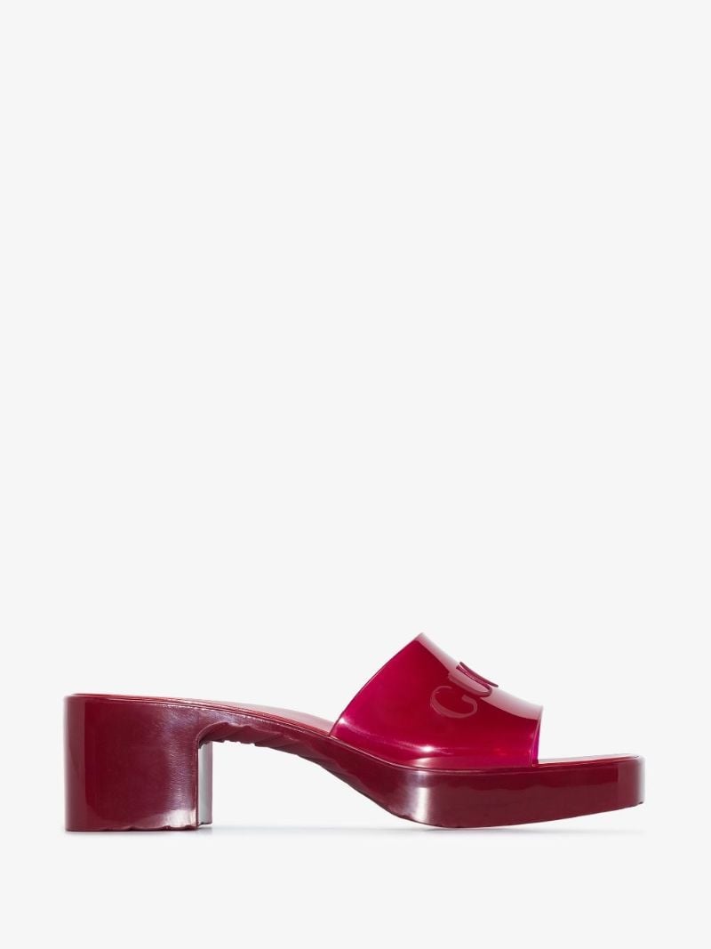 Red Plastique 60 Logo Mules