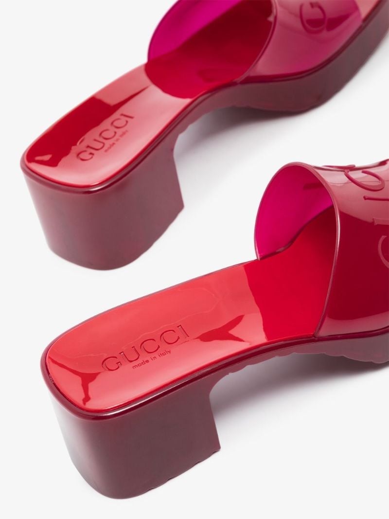 Red Plastique 60 Logo Mules