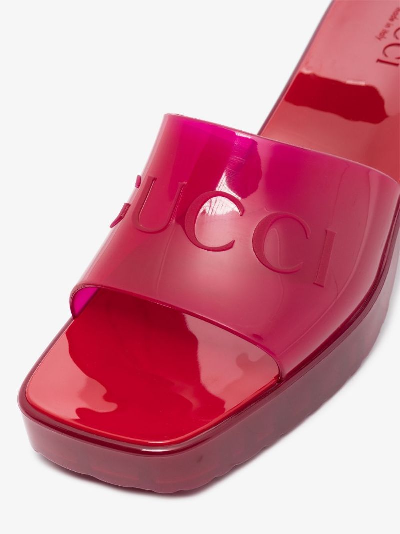 Red Plastique 60 Logo Mules