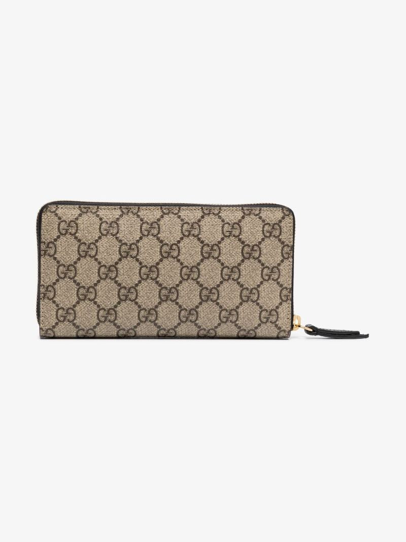 Neutral Gg Marmont Zip-around Wallet