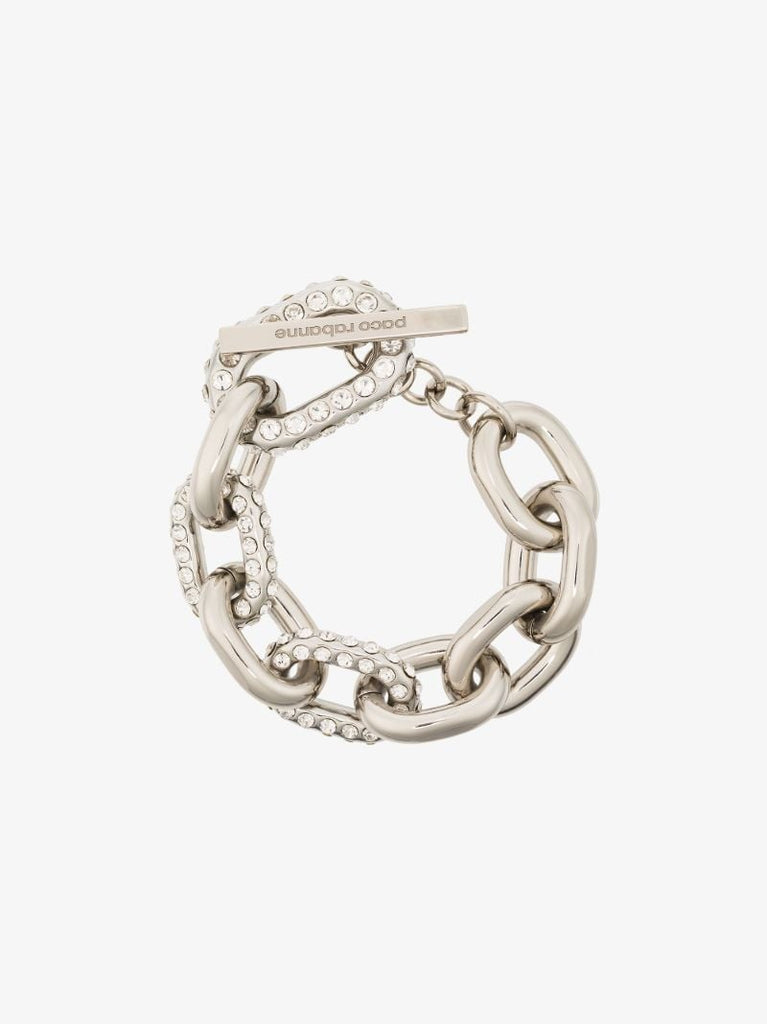 Silver Tone Crystal Chain Bracelet